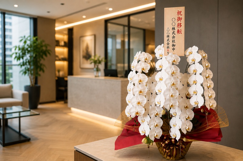 移転祝いの花に付ける立札の書き方｜法人向けの文例・マナーを解説